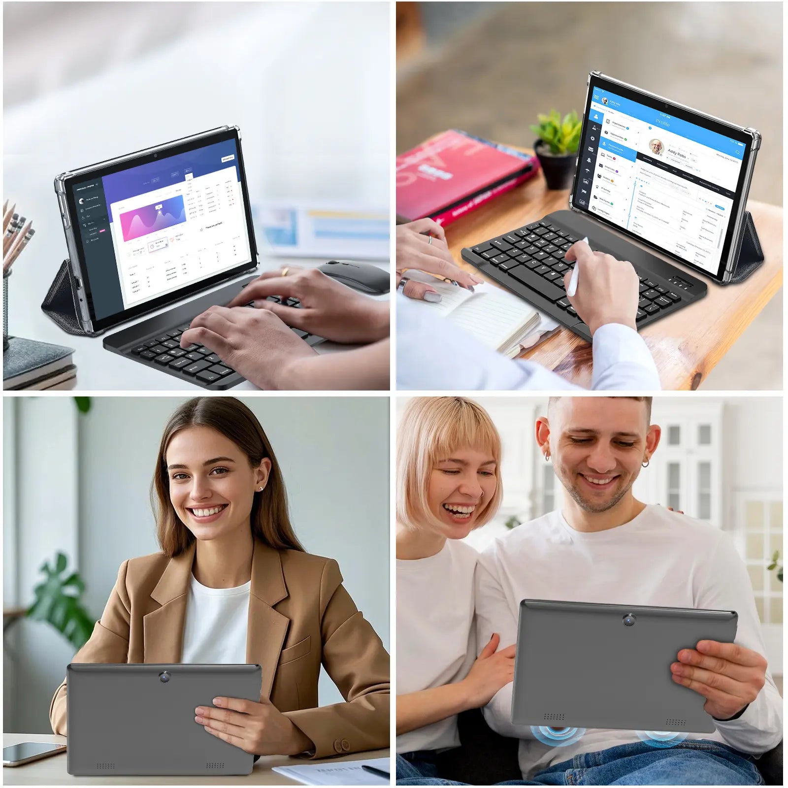 10.1 Inch Android 15 Tablet, Wireless Set with Keyboard, Mouse, Case, Stylus, Dual Camera