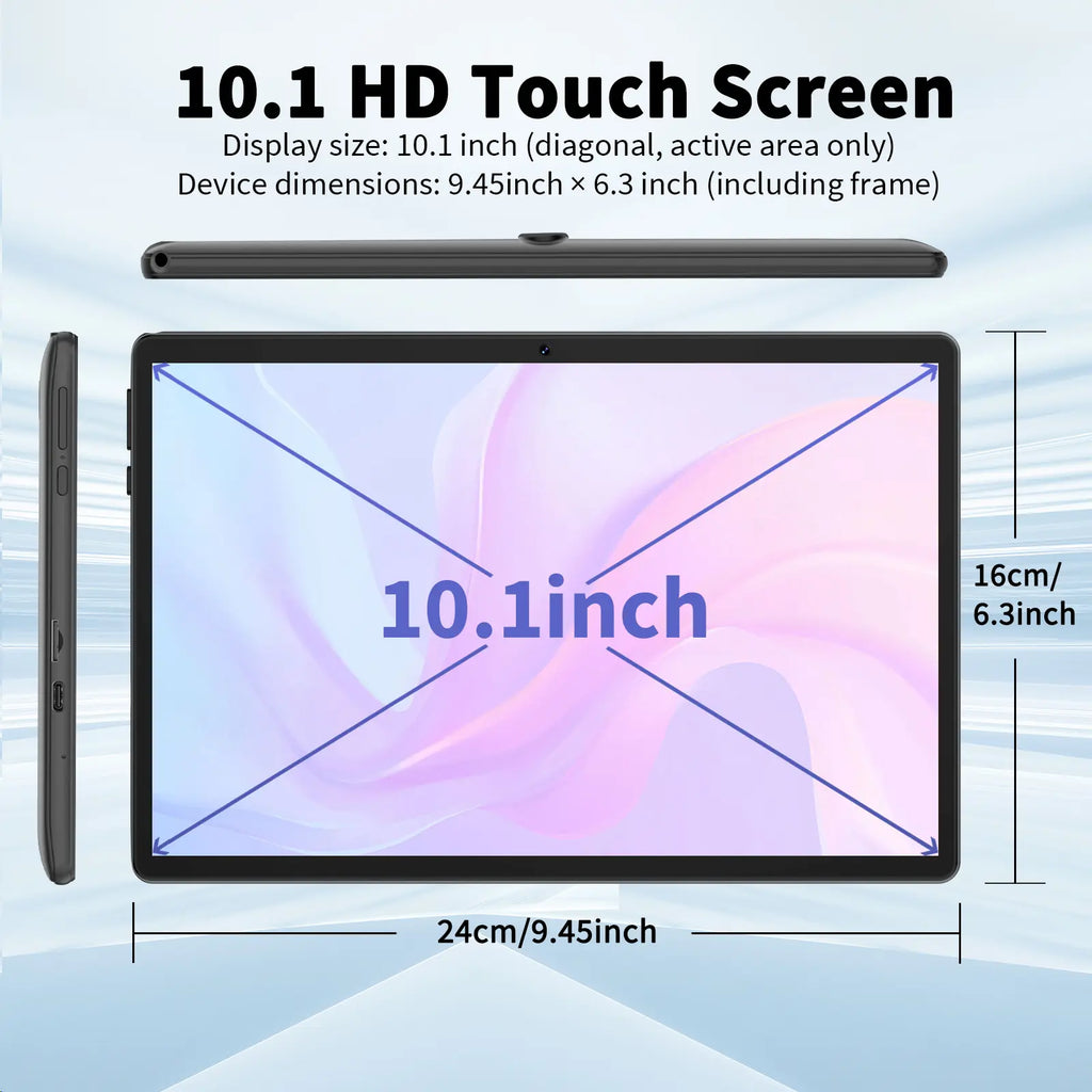 10.1 Inch Android 15 Tablet, Wireless Set with Keyboard, Mouse, Case, Stylus, Dual Camera